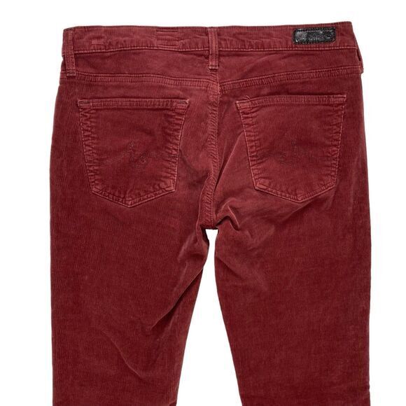 AG Adrian Goldschmied Jeans Women 27R Red Corduroy The Stevie Slim Straight Pant - Picture 5 of 14